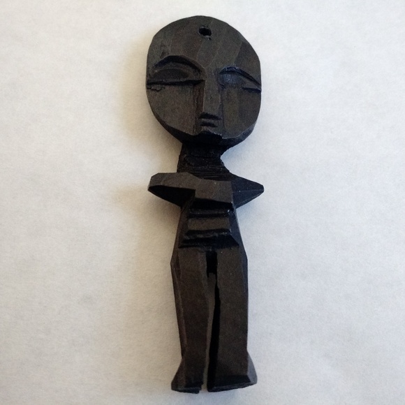 KENYA Ashante Ebony Vintage Wood Doll Pendent - Picture 8 of 8